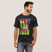 Best Dad Ever With US Flag Tie Dye Fathers Day 2 T-Shirt (Vorne ganz)