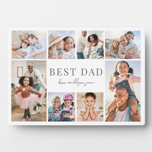 Best Dad Father's Day Photo Collage Fotoplatte (Vorderseite)