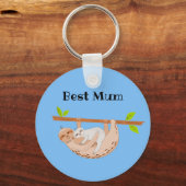 Best Dad, Fathers Day Sloth & Baby Key Ring Schlüsselanhänger (Vorderseite)