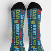 Best Dad ,Fathers Day Typography Pattern Socken (Oben)