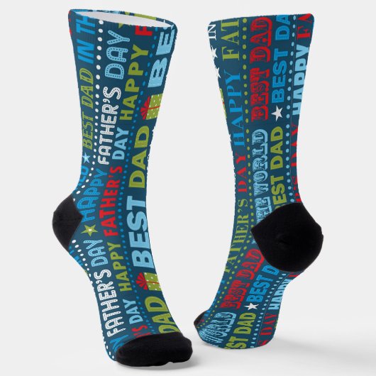 Best Dad ,Fathers Day Typography Pattern Socken (Gewinkelt)