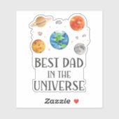 Best Dad in The Universe Funny Quote Fathers Day Aufkleber (Blatt)