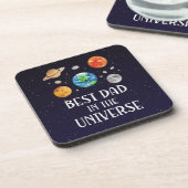 Best Dad in The Universe Funny Quote Fathers Day Getränkeuntersetzer (Linke Seite)
