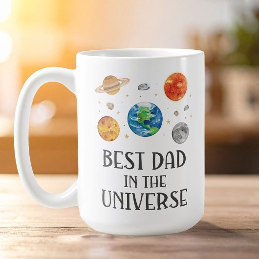 Best Dad in The Universe Funny Quote Fathers Day  Kaffeetasse