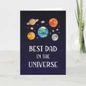 Best Dad in The Universe Quote Fathers Day Folded Karte (Vorderseite)