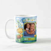 Best Dad in the World Rainbow Custom Photo Collage Kaffeetasse (Links)