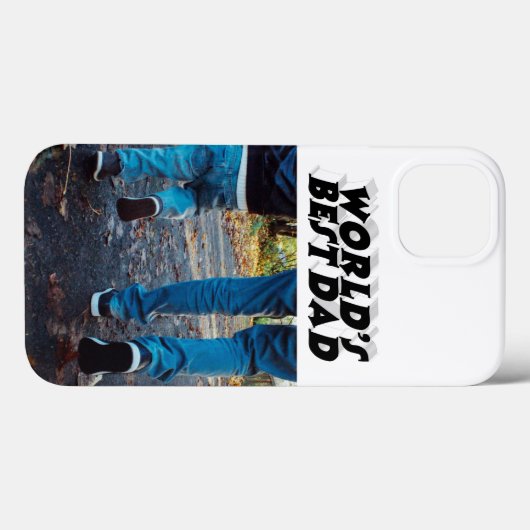 Best Dad photo black 3d text Case-Mate iPhone Hülle (Rückseite (Horizontal))