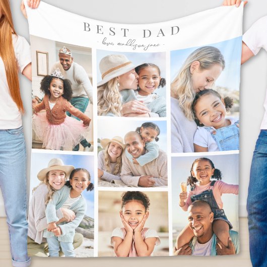 Best Dad Photo Collage Fleecedecke