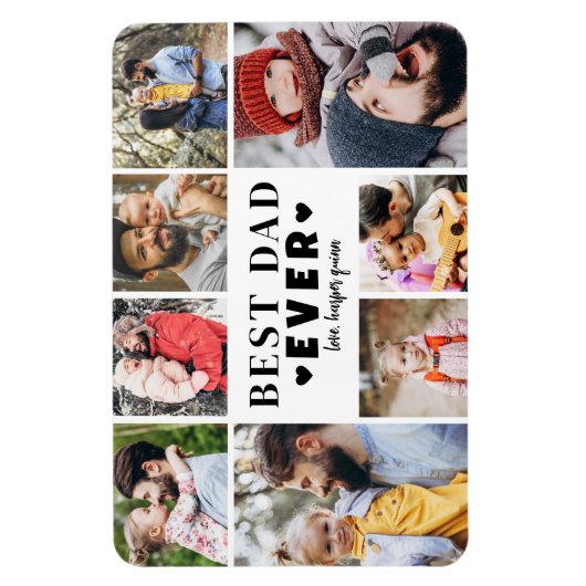 Best Dad Photo Collage Magnet (Vertikal)