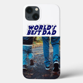 Best Dad photo dark blue 3d text Case-Mate iPhone Hülle