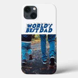 Best Dad photo sea blue 3d text Case-Mate iPhone Hülle