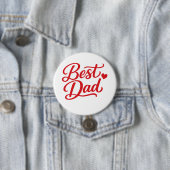 Best Dad Script Red Heart Decorative Button Pin (Beispiel)