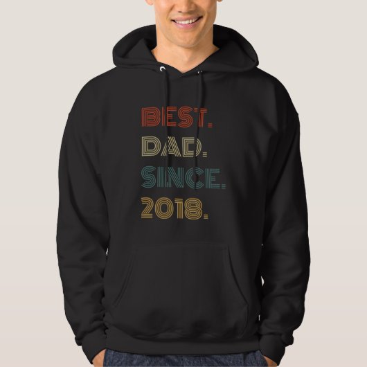Best Dad Since 2018 Clothes for Him Men Retro Vin Hoodie (Vorderseite)