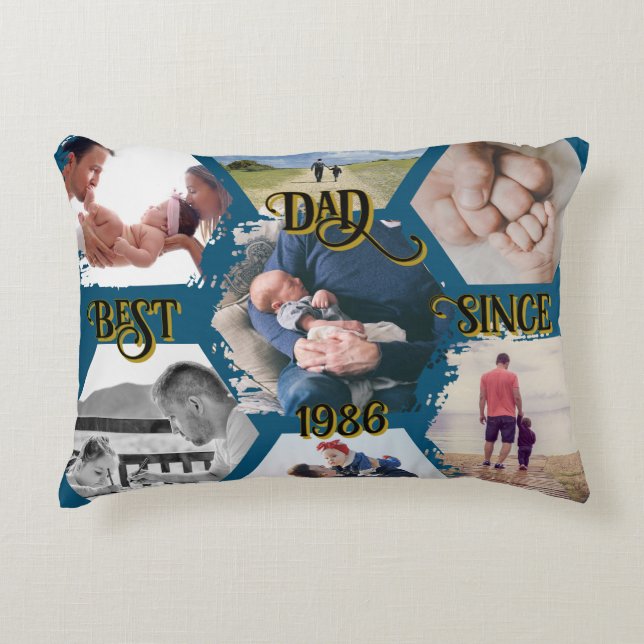  "Best Dad Since" personalizable Dekokissen (Vorderseite)