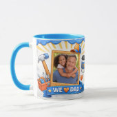Best Dad Star Custom Text & Photo Collage Tasse (Links)