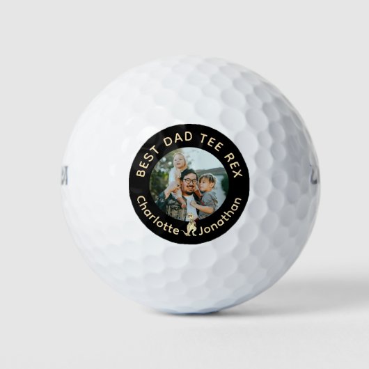 Best Dad Tee Rex Custom Photo Funny Golfball (Vorderseite)