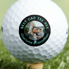 Best Dad Tee Rex Custom Photo Kids Names Golfball