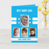 Best Daddy 4 Fotos Liebe du himmelblau weiß Karte (Gelbe Blume)