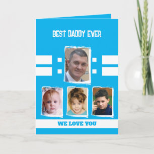 Best Daddy 4 Fotos Liebe du himmelblau weiß Karte