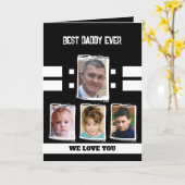 Best Daddy 4 Fotos Liebe Sie Schwarz-weiß Karte (Gelbe Blume)