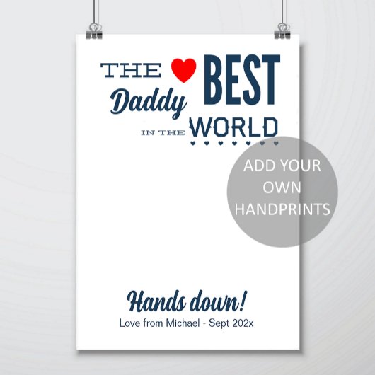 Best Daddy DIY Handprint Vorlage Poster