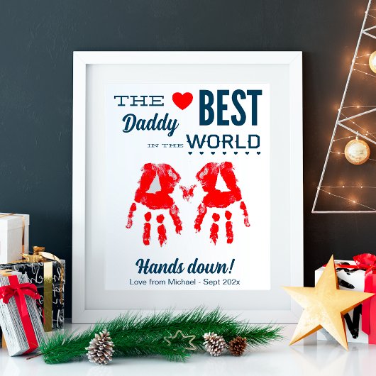 Best Daddy DIY Handprint Vorlage Poster