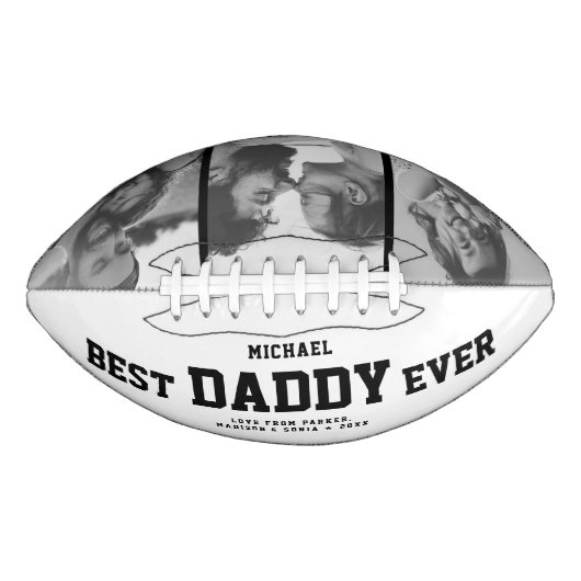 BEST DADDY EVENT Modernes Cool Schwarz/Weiß Football (Vorderseite)