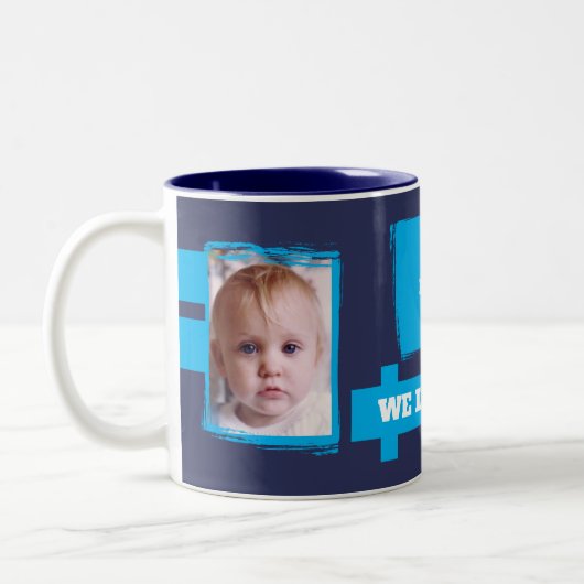 Best Daddy Ever 2 Fotos Liebe Sie marschieren Himm Zweifarbige Tasse (Links)