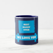 Best Daddy Ever 2 Fotos Liebe Sie marschieren Himm Zweifarbige Tasse (Mittel)