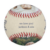 Best Daddy Ever | Benutzerdefiniertes Foto Baseball (Rückseite)