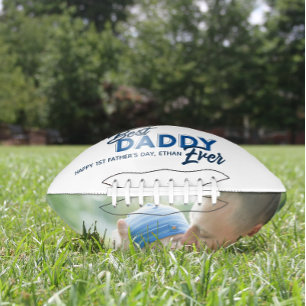 Best Daddy Ever Blue Script Foto 1. Vatertag Football