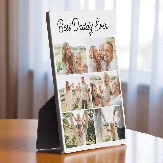 Best Daddy Ever Custom 6 Photo Collage Fotoplatte