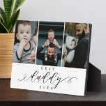 Best Daddy Ever | Foto-Collage des Vaters Fotoplatte<br><div class="desc">Schick deinem Vater ein wunderschönes personalisiertes Tagesgeschenk, das er für immer schätzen wird. Spezielle personalisierte Familienkollage, um Ihre speziellen Fotos und Erinnerungen der Familie zu zeigen. Unser Design zeichnet sich durch ein einfaches 3-Foto-Design mit "Best Daddy Ever" aus, das in einer schönen, handgeschriebenen schwarzen Schrift- und Serif-Textpaarweise entworfen wurde. Hinweis:...</div>