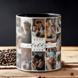 Best Daddy Ever | Foto-Collage des Vaters Zweifarbige Tasse<br><div class="desc">Schicke deinem Vater ein schönes personalisiertes Vatertagsgeschenk, das er schätzen wird. Spezielle personalisierte Vatertag Familie Foto Collage, um Ihre speziellen Fotos und Erinnerungen zu zeigen. Unser Design zeichnet sich durch ein schlichtes 14-Foto-Collage Grid-Design mit "Best Daddy Ever" aus, das in einem schönen, handgeschriebenen schwarzen Skriptstil und Serif-Text-Pairing entworfen wurde. Anpassung...</div>