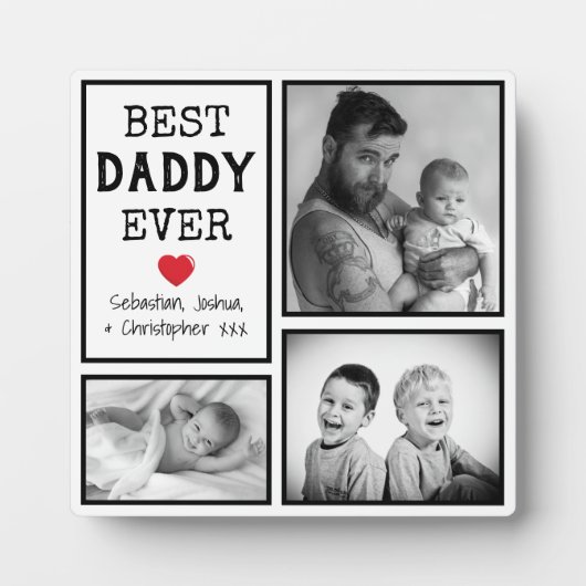'Best Daddy ever' Foto Collage Fotoplatte (Vorderseite)