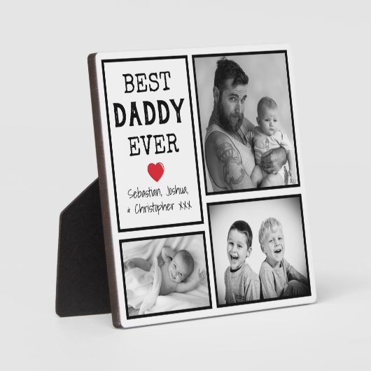 'Best Daddy ever' Foto Collage Fotoplatte (Vorderseite)