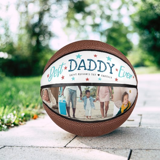 Best Daddy Ever | FotoCollage mit Handschrift Mini Basketball