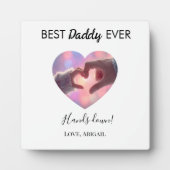 Best Daddy Ever Heart Tabletop Plaque with Easel Fotoplatte (Vorderseite)