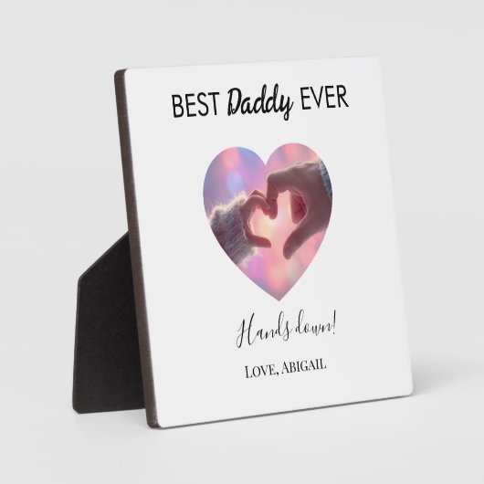 Best Daddy Ever Heart Tabletop Plaque with Easel Fotoplatte (Vorderseite)