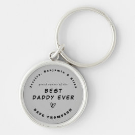 Best Daddy Ever Individuellen Namens Black Gray Schlüsselanhänger