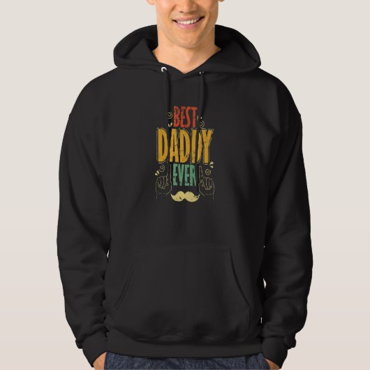 Best Daddy Ever mit Mustache Hoodie (Vorderseite)