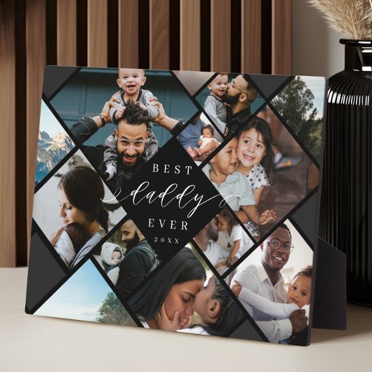 Best Daddy Ever Modern Photo Collage Gift Keepsake Fotoplatte