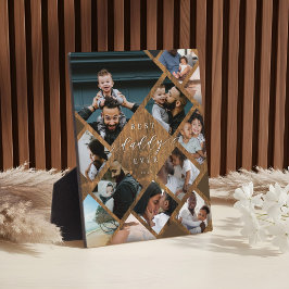 Best Daddy Ever Modern Photo Collage Woodgrain Fotoplatte