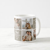 'Best Daddy Ever' Nachricht Custom 7 Foto Collage Kaffeetasse (VorderseiteRechts)