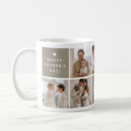 'Best Daddy Ever' Nachricht Custom 7 Foto Collage Kaffeetasse (Links)