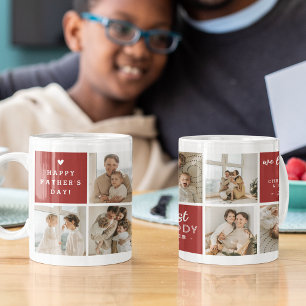 'Best Daddy Ever' Nachricht Custom 7 Foto Collage Kaffeetasse