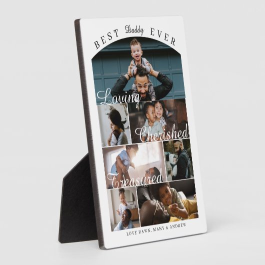 Best Daddy Ever Personalized Photo Memory Collage Fotoplatte (Seite)