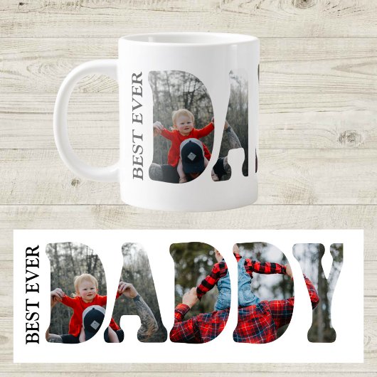 Best Daddy Ever Photo Mug, Custom Father birthday  Jumbo-Tasse
