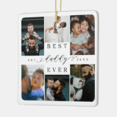 Best Daddy Ever | Vatertag 6 FotoCollage Keramikornament (Links)