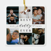 Best Daddy Ever | Vatertag 6 FotoCollage Keramikornament (Vorderseite)